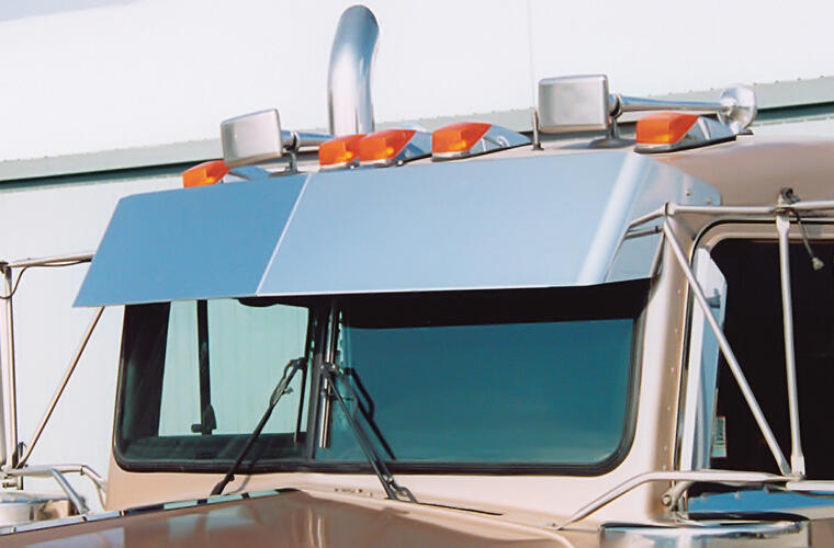 Blind Mount 12 inch Drop Visor for flat windshield trucks (1999-2005)