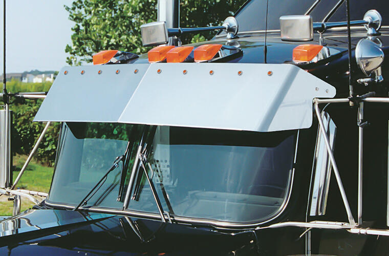 Blind Mount 13 inch Drop Visor with (10) Amber/Amber Button LEDs