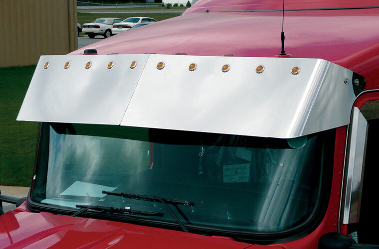 Blind Mount 13 inch Drop Visor with (10) Bulls-eye Amber LEDs and Bezels