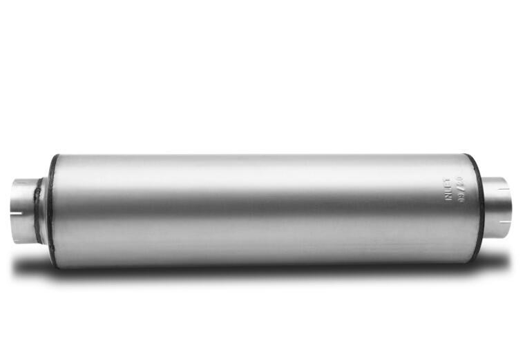57 inch long, 9 inch diameter muffler with 5 inch in/out diameters
