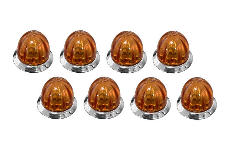 Mini Watermelon Hero LED Light - Amber Light / Amber Lens, 8 Pack