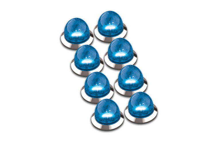 Mini Watermelon Hero LED Light - Blue Light / Clear Lens, 8 Pack