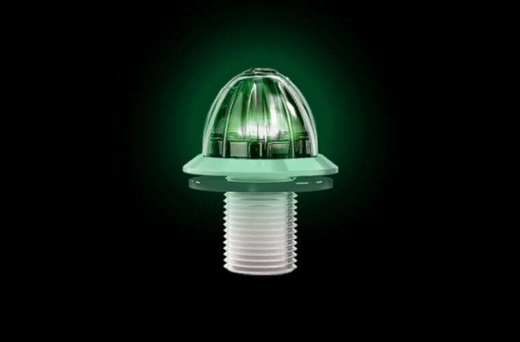Mini Watermelon Hero LED Light - Green Light / Clear Lens, 8 Pack