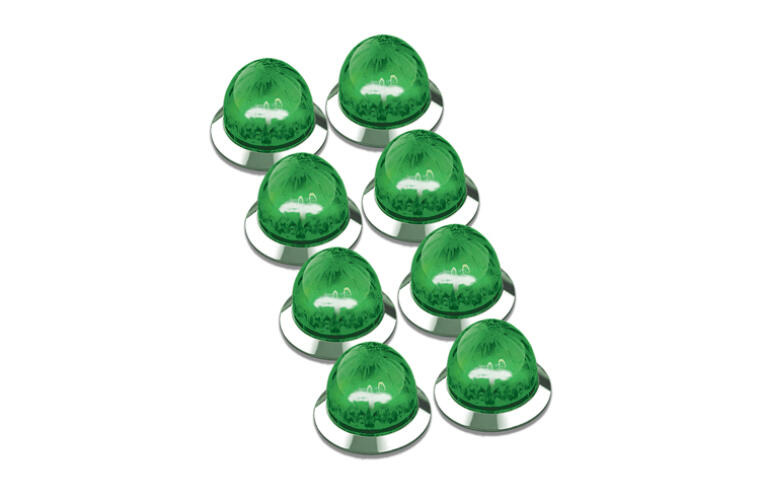 Mini Watermelon Hero LED Light - Green Light / Clear Lens, 8 Pack