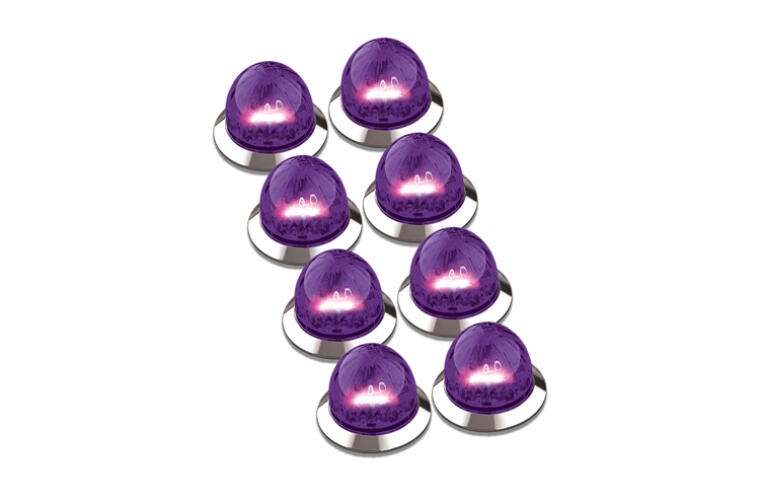 Mini Watermelon Hero LED Light - Purple Light / Clear Lens, 8 Pack