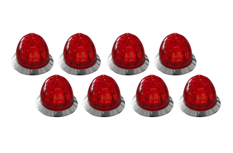 Mini Watermelon Hero LED Light - Red Light / Red Lens, 8 Pack