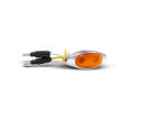 Mini - Amber LED Light / Amber Lens with (2) 180 Bullet Plugs and Chrome Bezel