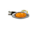 Mini - Amber LED Light / Amber Lens with (2) 180 Bullet Plugs and Chrome Bezel