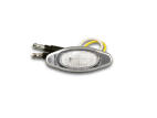 Mini - Red LED Light / Clear Lens with (2) 180 Bullet Plugs and Chrome Bezel