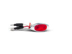 Mini - Red LED Light / Red Lens with (2) 180 Bullet Plugs and Chrome Bezel