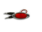 Mini - Red LED Light / Red Lens with (2) 180 Bullet Plugs and Chrome Bezel
